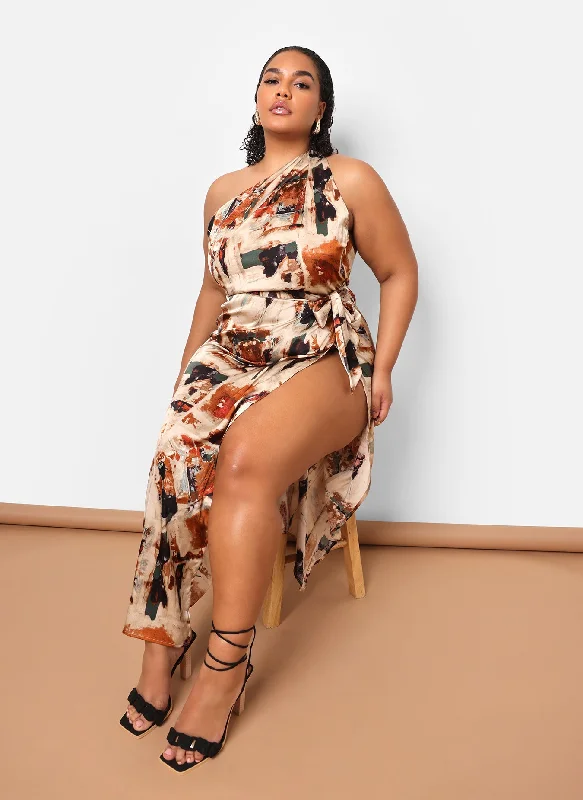 Midi dresses with keyhole backs for a flirty and unexpected detailKiera Satin Abstract Print One Shoulder Maxi Shift Dress Midi dresses with keyhole backs for a flirty and unexpected detailKiera Satin Abstract Print One Shoulder Maxi Shift Dress