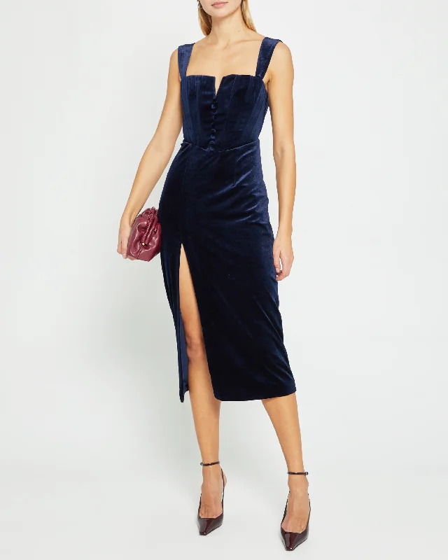 Sleeveless midi dresses with lace details for summer weddingsKlarissa Dress