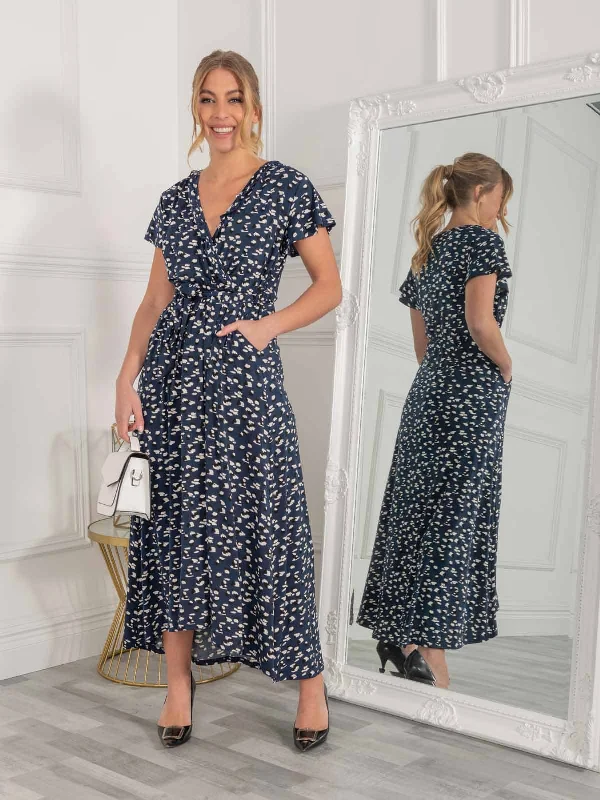 Midi dresses with keyhole backs for a flirty and unexpected detailLola Wrap Dip Hem Maxi Dress, Dark Teal Midi dresses with keyhole backs for a flirty and unexpected detailLola Wrap Dip Hem Maxi Dress, Dark Teal