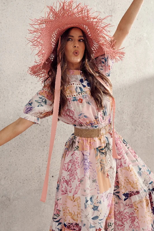 Midi dresses with wrap - around skirts for a customizable fitLynette Midi Dress In Rust Patch Floral Midi dresses with wrap - around skirts for a customizable fitLynette Midi Dress In Rust Patch Floral