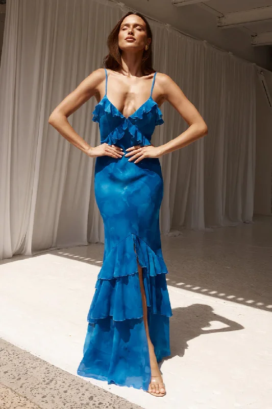 Midi dresses with ribbed textures for a unique and tactile appearanceNamari Ruffle Mermaid Maxi Dress Midi dresses with ribbed textures for a unique and tactile appearanceNamari Ruffle Mermaid Maxi Dress