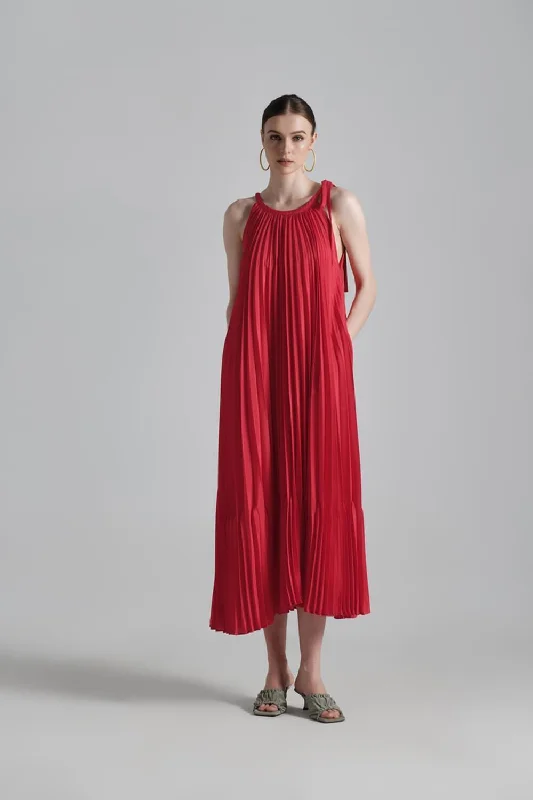 A - line midi dresses with floral prints for spring brunchesNoma Tunic Pleated Silk Midi Dress A - line midi dresses with floral prints for spring brunchesNoma Tunic Pleated Silk Midi Dress