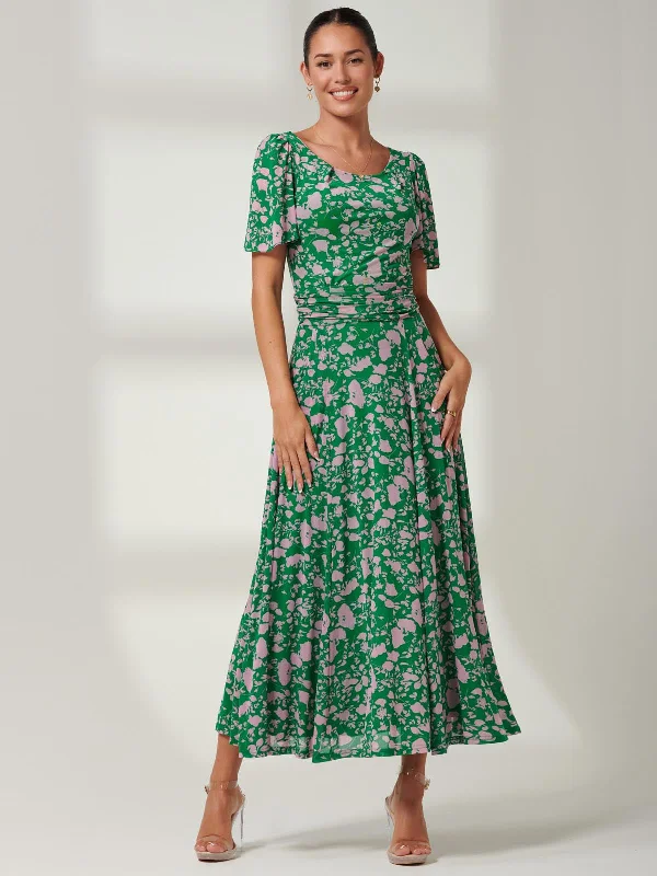 Midi dresses with V - necklines for a flattering and elongating effectPaityn Angel Sleeve Mesh Maxi Dress, Green Floral Midi dresses with V - necklines for a flattering and elongating effectPaityn Angel Sleeve Mesh Maxi Dress, Green Floral