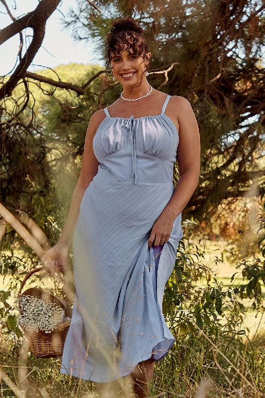 Midi dresses with metallic threads for a glamorous evening eventPurple Midi Dress Sleeveless Ruched Bust Midi dresses with metallic threads for a glamorous evening eventPurple Midi Dress Sleeveless Ruched Bust
