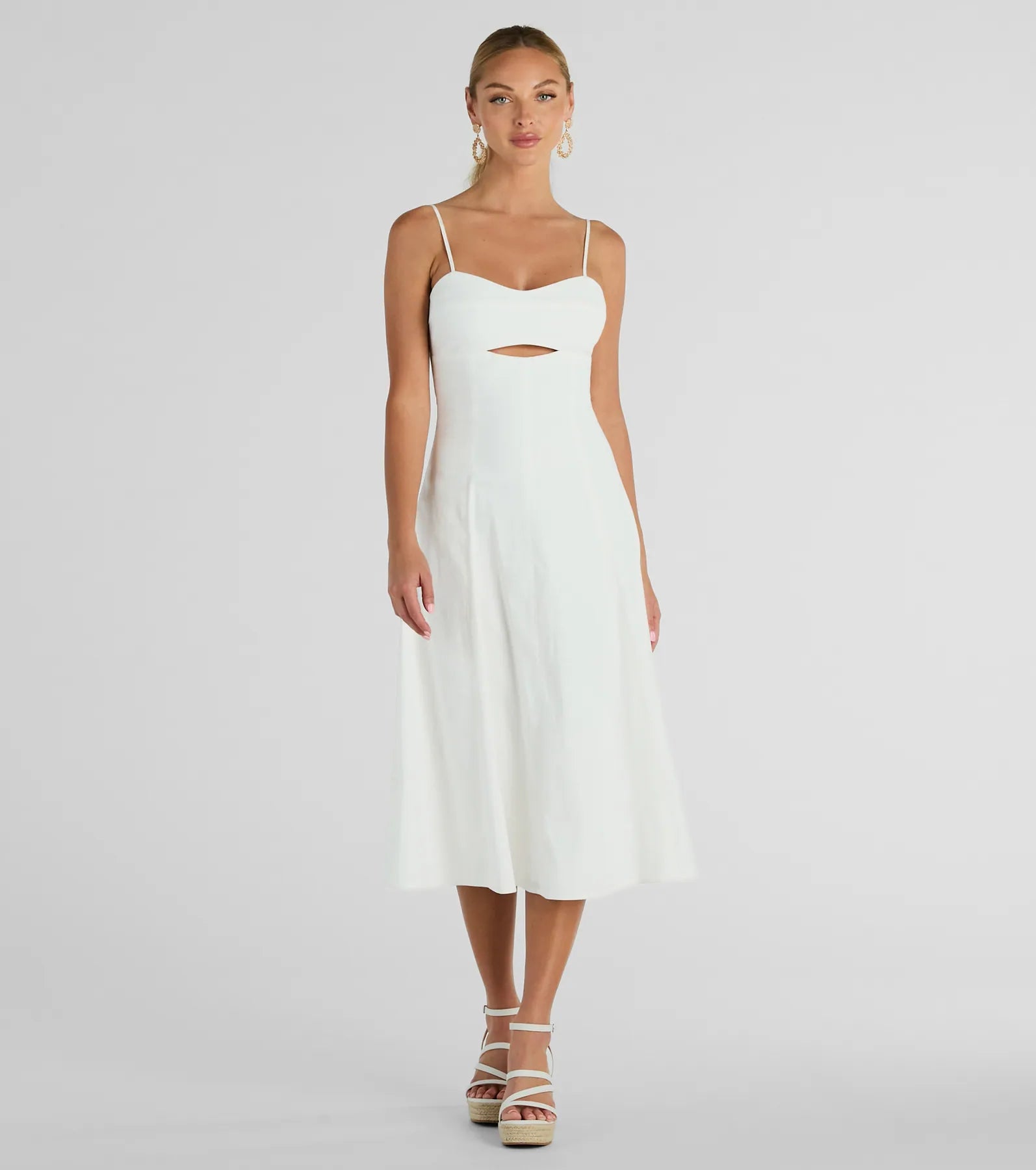 Wrap - style midi dresses in silk for a sophisticated office lookSensational Delight Sweetheart Cutout Midi Dress Wrap - style midi dresses in silk for a sophisticated office lookSensational Delight Sweetheart Cutout Midi Dress