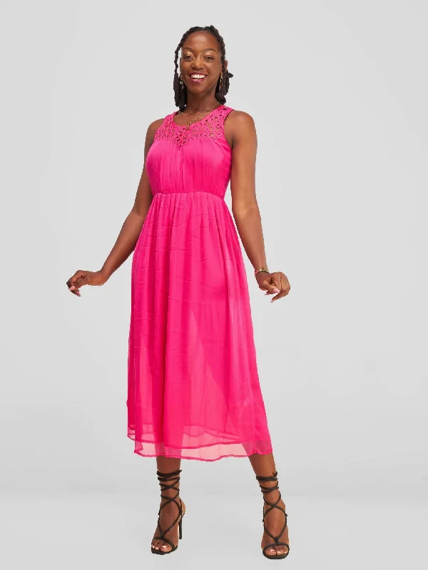 Midi dresses with embroidered accents for a unique and detailed designThe Fashion Frenzy Maxi Dress - Pink Midi dresses with embroidered accents for a unique and detailed designThe Fashion Frenzy Maxi Dress - Pink