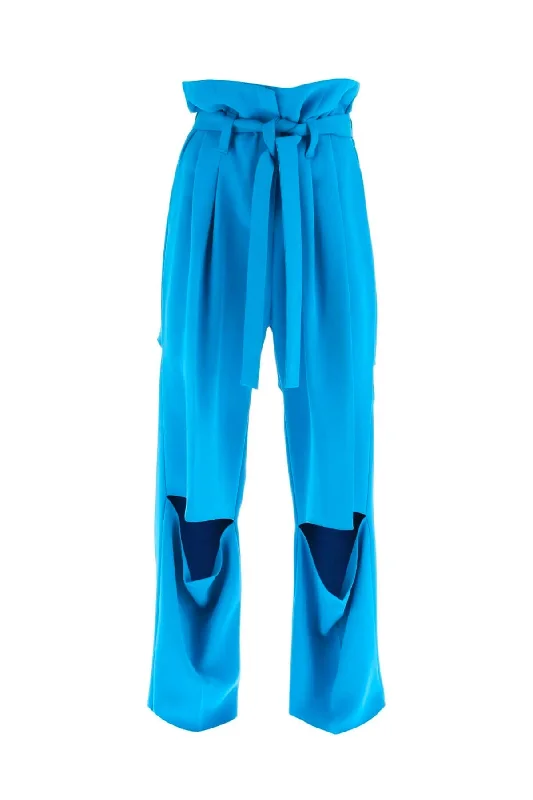 Cropped Denim Top to Pair with High - Waisted BottomsA.W.A.K.E. Mode Wide Leg Trousers - Blue Cropped Denim Top to Pair with High - Waisted BottomsA.W.A.K.E. Mode Wide Leg Trousers - Blue