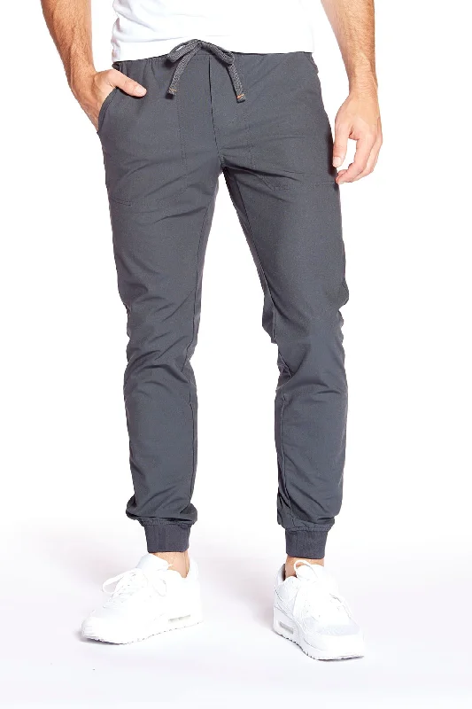 Fringed Denim Top with a Bohemian FlairAXEL - Pull-On Jogger with Elasticized Waist & Cuffs - Charcoal Fringed Denim Top with a Bohemian FlairAXEL - Pull-On Jogger with Elasticized Waist & Cuffs - Charcoal