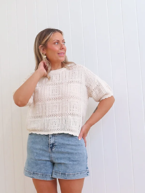 Denim Top with a Metallic Accent for a Shiny LookFierce Denim Shorts - Blue