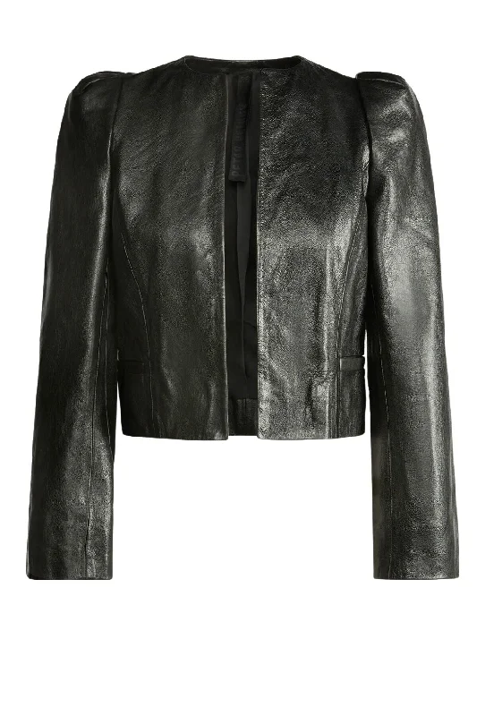 Denim Top with a Collared Neckline for a Preppy StylePetar Petrov Dynamite Jacket - Black Denim Top with a Collared Neckline for a Preppy StylePetar Petrov Dynamite Jacket - Black