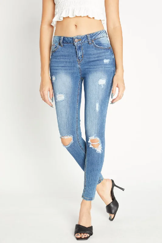 Ripped Denim Top for a Rebellious Fashion StatementDistressed Mid Rise Ankle Skinny Jeans Ripped Denim Top for a Rebellious Fashion StatementDistressed Mid Rise Ankle Skinny Jeans