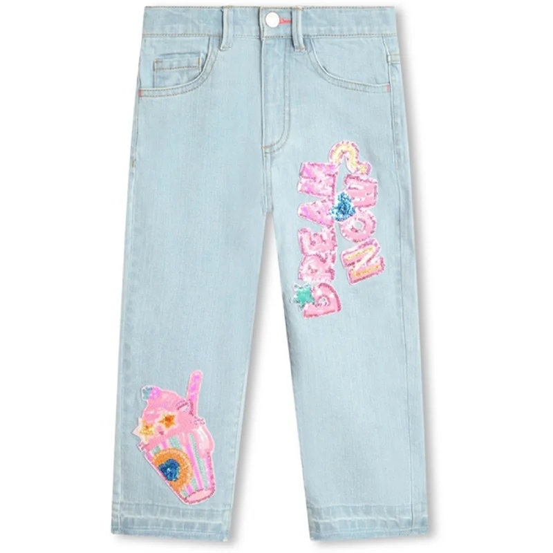 Women's pants with wrinkle - resistant material Cargo women jeans with multiple pockets for added functionality Billieblush Double Stone + Bleach Denim Jeans Women's pants with wrinkle - resistant material Cargo women jeans with multiple pockets for added functionality Billieblush Double Stone + Bleach Denim Jeans