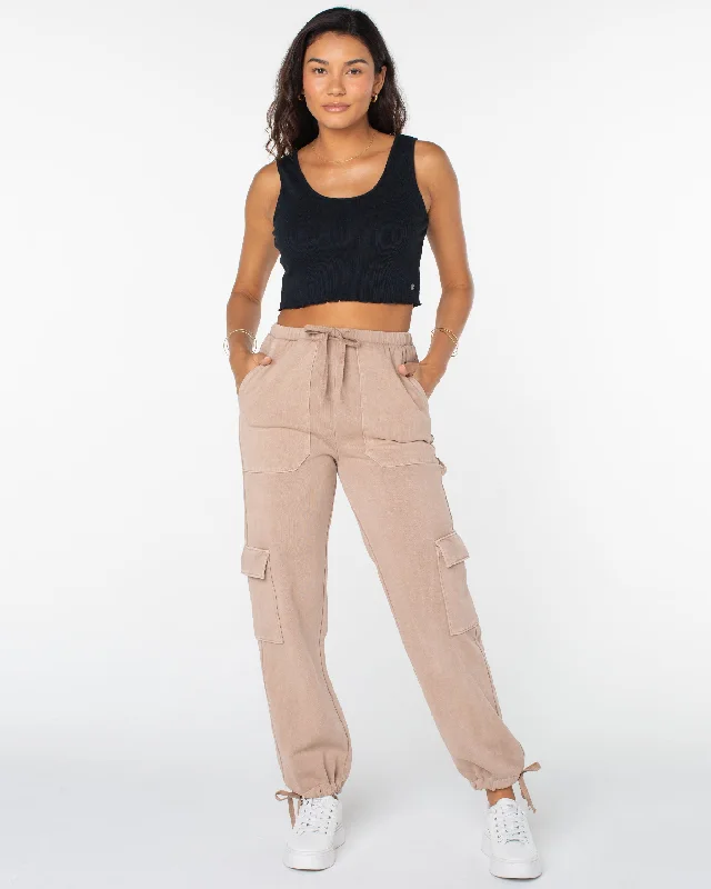 Women's pants for yoga studio Cargo women jeans with multiple pockets for added functionality Double Up Cargo Sweatpants - Warm Taupe Women's pants for yoga studio Cargo women jeans with multiple pockets for added functionality Double Up Cargo Sweatpants - Warm Taupe