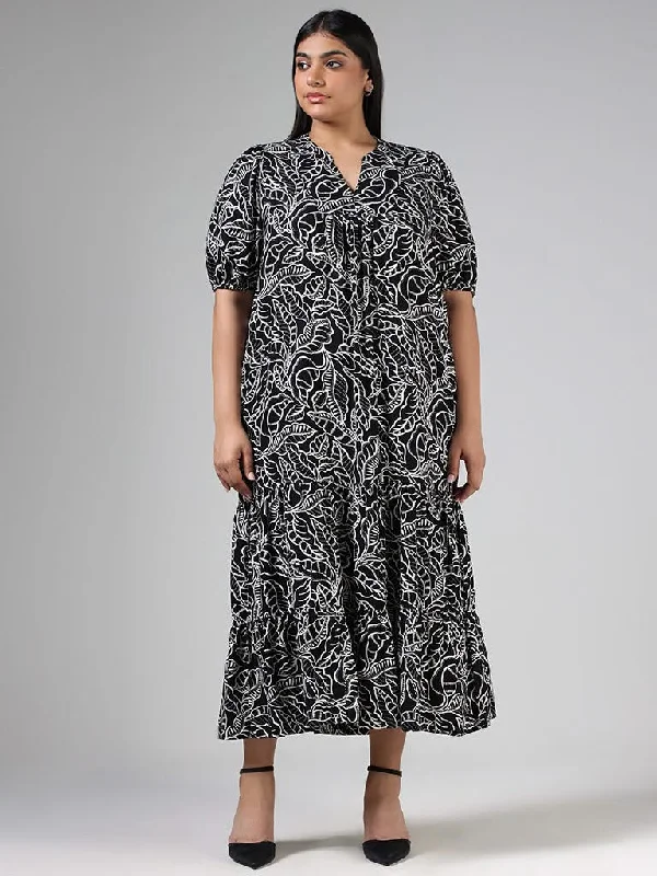 Women's pants for dancing Acid - wash women jeans with a retro finish Gia Black Leaf Printed Long Dress Women's pants for dancing Acid - wash women jeans with a retro finish Gia Black Leaf Printed Long Dress