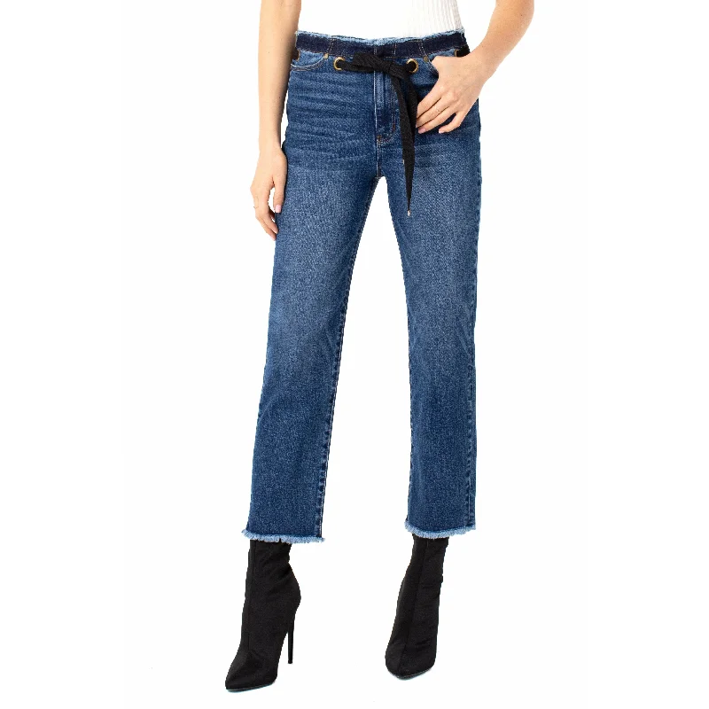 Women's striped business pants Bootcut women jeans to complement various shoe styles Hi-Rise Crop Straight with Removable Belt Women's striped business pants Bootcut women jeans to complement various shoe styles Hi-Rise Crop Straight with Removable Belt