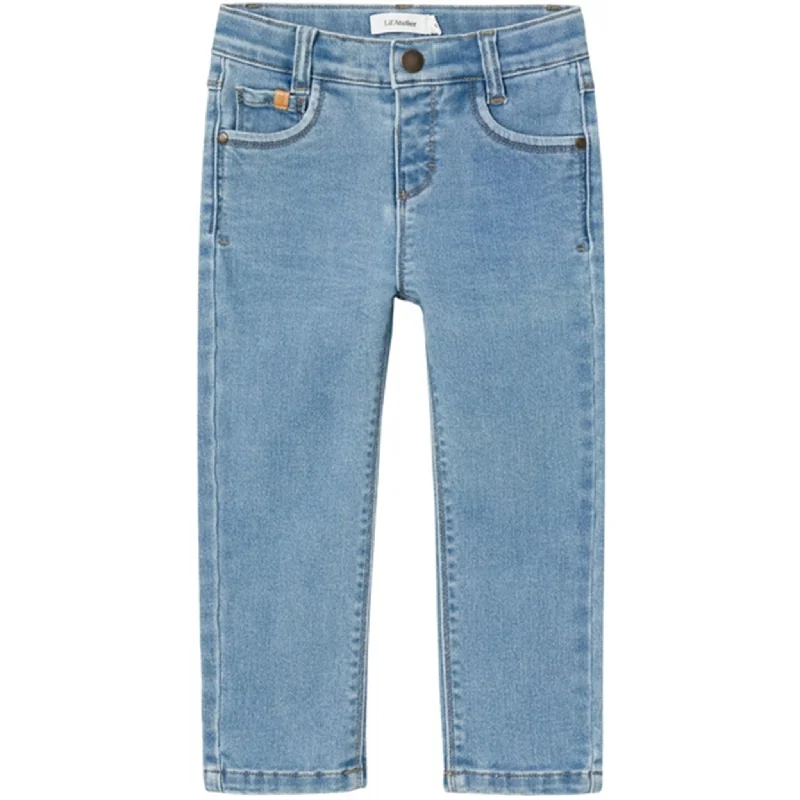 Women's leather moto pants Wide - leg women jeans for a modern and relaxed vibe Lil'Atelier Medium Blue Denim Ryan Jeans Women's leather moto pants Wide - leg women jeans for a modern and relaxed vibe Lil'Atelier Medium Blue Denim Ryan Jeans