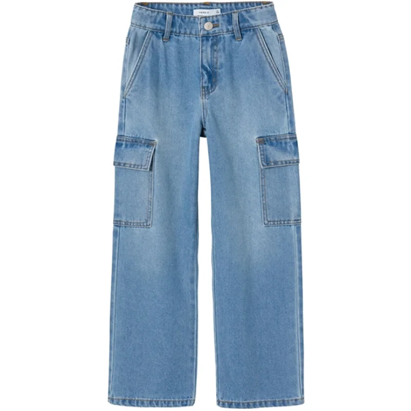Women's flared office pants Ripped women jeans for a rebellious and fashion - forward style Name it Light Blue Denim Rose Wide Cargo Jeans Noos Women's flared office pants Ripped women jeans for a rebellious and fashion - forward style Name it Light Blue Denim Rose Wide Cargo Jeans Noos