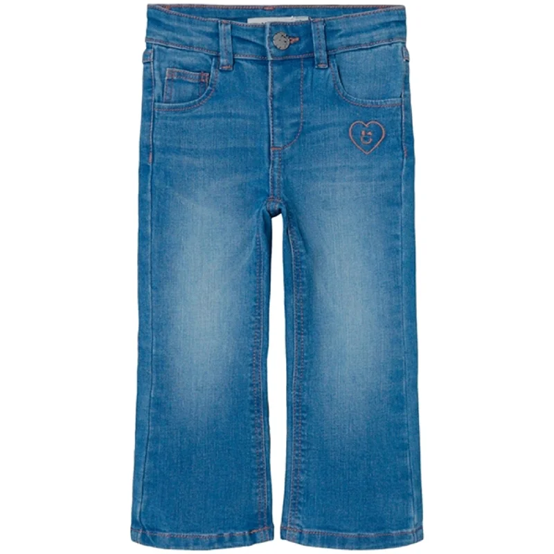 Women's pants for music festivals Ripped women jeans for a rebellious and fashion - forward style Name it Medium Blue Denim Rose Regular Boot Jeans Women's pants for music festivals Ripped women jeans for a rebellious and fashion - forward style Name it Medium Blue Denim Rose Regular Boot Jeans