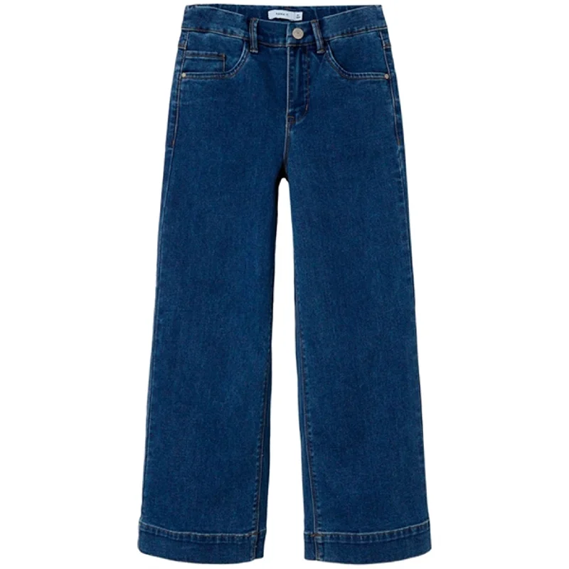 Women's button - fly jeans pants Wide - leg women jeans for a modern and relaxed vibe Name it Medium Blue Denim Rose Wide Jeans Noos Women's button - fly jeans pants Wide - leg women jeans for a modern and relaxed vibe Name it Medium Blue Denim Rose Wide Jeans Noos