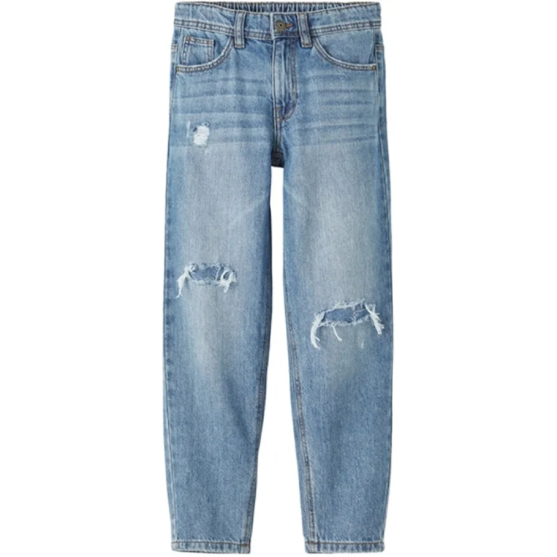 Women's pleated office pants Dark - wash women jeans for a sophisticated and slimming effect Name it Medium Blue Denim Sidney Tapered Jeans Women's pleated office pants Dark - wash women jeans for a sophisticated and slimming effect Name it Medium Blue Denim Sidney Tapered Jeans