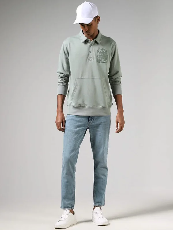 Women's pants with quick - dry fabric Button - fly women jeans with a traditional touch Nuon Blue Slim - Fit Mid - Rise Jeans