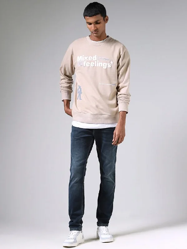 Women's fall - appropriate corduroy pants Distressed women jeans for a trendy and edgy look Nuon Typography Printed Beige Relaxed-Fit Sweater Women's fall - appropriate corduroy pants Distressed women jeans for a trendy and edgy look Nuon Typography Printed Beige Relaxed-Fit Sweater