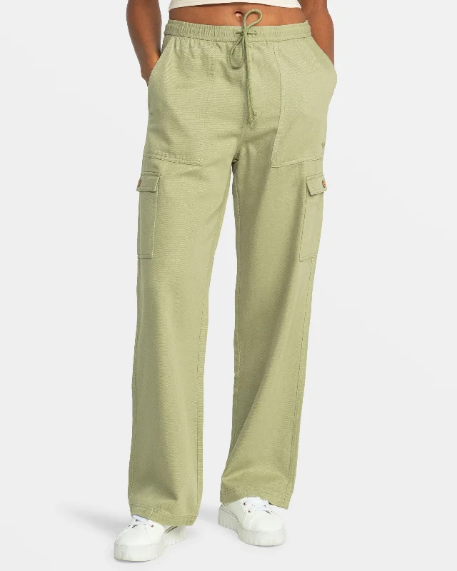 Women's hand - made artisanal pants Acid - wash women jeans with a retro finish Precious Cargo Twill High Waisted Pants - Oil Green Women's hand - made artisanal pants Acid - wash women jeans with a retro finish Precious Cargo Twill High Waisted Pants - Oil Green