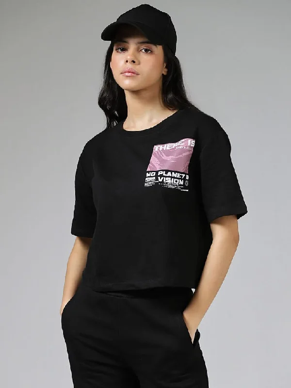 Women's palazzo beach pants Colored women jeans in vibrant hues like red and yellow Studiofit Graphic Printed Black Cotton Oversized Crop T-Shirt Women's palazzo beach pants Colored women jeans in vibrant hues like red and yellow Studiofit Graphic Printed Black Cotton Oversized Crop T-Shirt