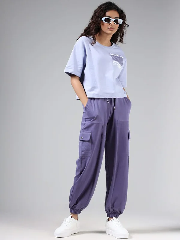 Women's kids - inspired printed pants Colored women jeans in vibrant hues like red and yellow Studiofit Solid Dark Purple Cotton Cargo Joggers Women's kids - inspired printed pants Colored women jeans in vibrant hues like red and yellow Studiofit Solid Dark Purple Cotton Cargo Joggers