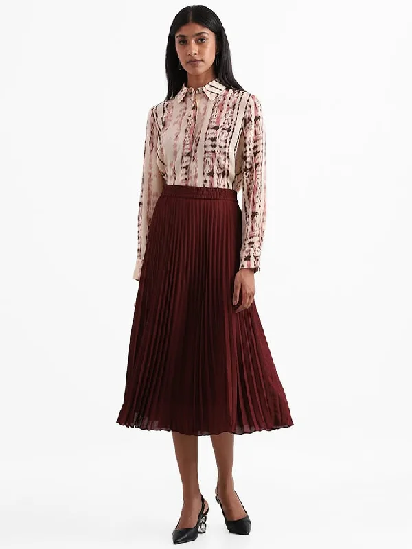 Women's tall - length straight pants Skinny women jeans with a form - fitting design Wardrobe Plain Maroon Pleated Skirt Women's tall - length straight pants Skinny women jeans with a form - fitting design Wardrobe Plain Maroon Pleated Skirt