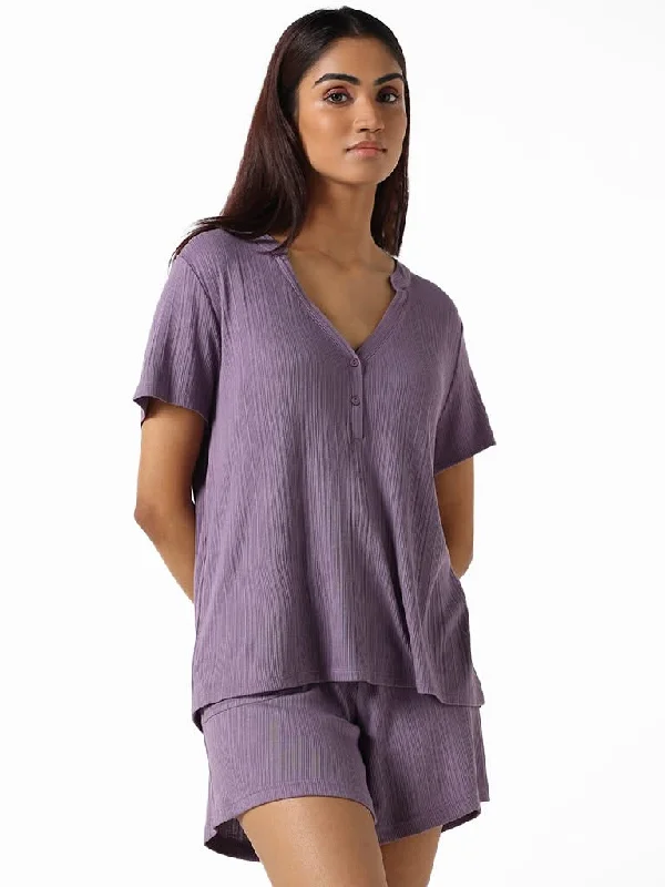 Women's pants for yoga studio Cargo women jeans with multiple pockets for added functionality Wunderlove Violet Ribbed Relaxed Fit Modal Supersoft Top Women's pants for yoga studio Cargo women jeans with multiple pockets for added functionality Wunderlove Violet Ribbed Relaxed Fit Modal Supersoft Top