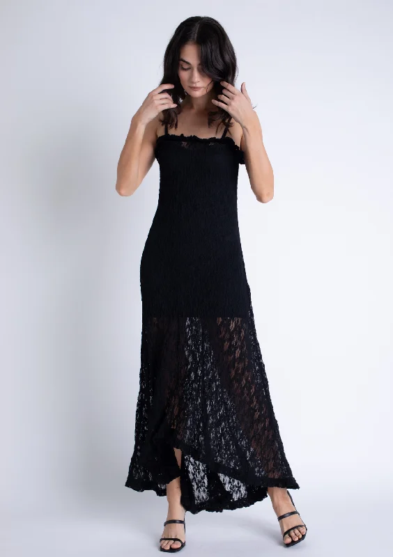Ruffled maxi dresses with a tiered skirt for added volumeAmelia Lace Maxi Dress