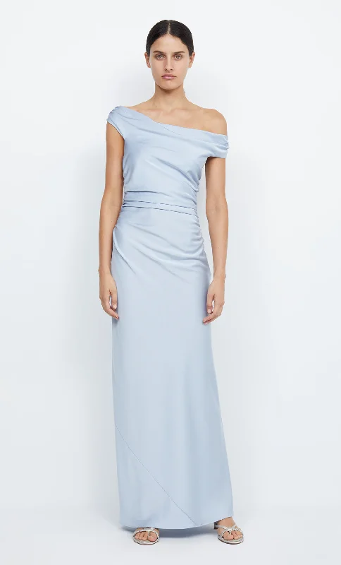 Maxi dresses with geometric prints for a contemporary aestheticETERNITY OFF SHOULDER MAXI - DUSTY BLUE Maxi dresses with geometric prints for a contemporary aestheticETERNITY OFF SHOULDER MAXI - DUSTY BLUE
