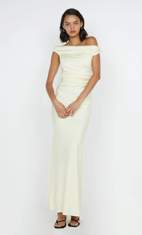 Maxi dresses with a button - down front for a classic lookETERNITY OFF SHOULDER MAXI - ICE YELLOW Maxi dresses with a button - down front for a classic lookETERNITY OFF SHOULDER MAXI - ICE YELLOW
