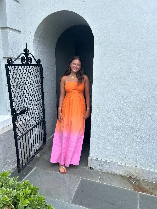Maxi dresses with patchwork designs for a one - of - a - kind styleHannah Maxi Dress Orange Sunset Final Sale Maxi dresses with patchwork designs for a one - of - a - kind styleHannah Maxi Dress Orange Sunset Final Sale