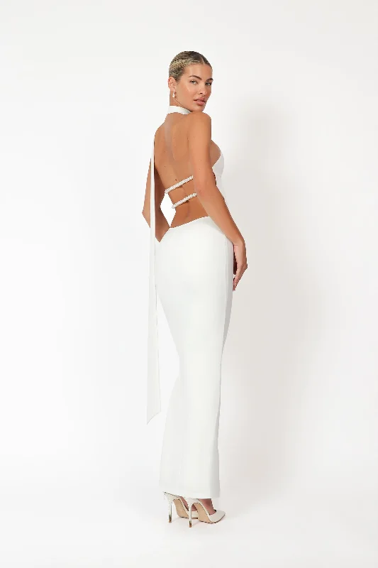 Maxi dresses with a criss - cross back for a flirty and unique detailKara Dress - Maxi - Ivory Maxi dresses with a criss - cross back for a flirty and unique detailKara Dress - Maxi - Ivory