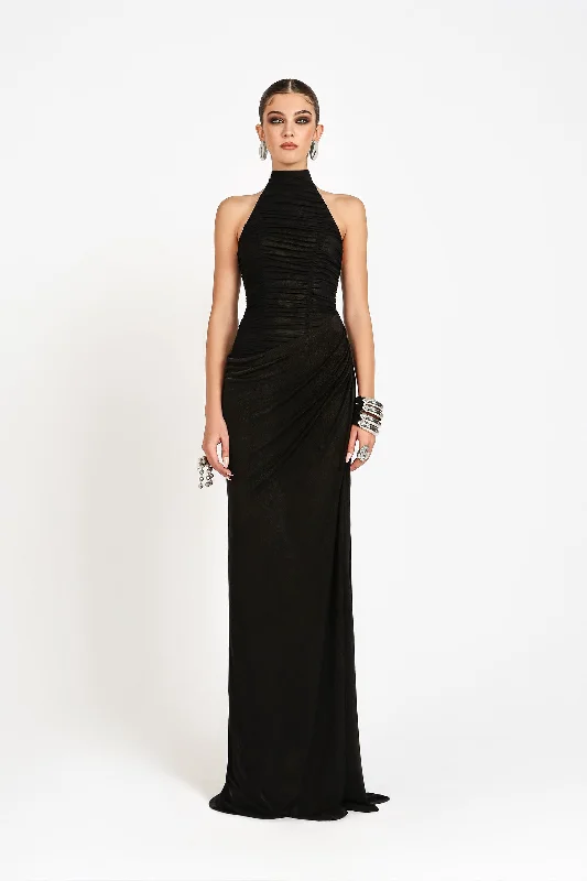 Maxi dresses with a ruffled neckline for a charming lookKAVELLE DRESS