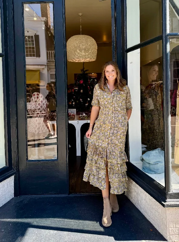Maxi dresses with bow accents at the waist for a sweet appearanceLola Maxi Dress Tuscan Green Floral Maxi dresses with bow accents at the waist for a sweet appearanceLola Maxi Dress Tuscan Green Floral