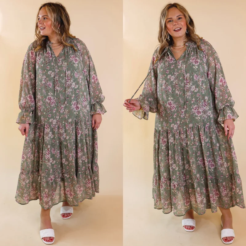 Plaid maxi dresses for fall fashion eventsTuscan Nights Long Sleeve High Neck Floral Midi Dress in Sage Plaid maxi dresses for fall fashion eventsTuscan Nights Long Sleeve High Neck Floral Midi Dress in Sage