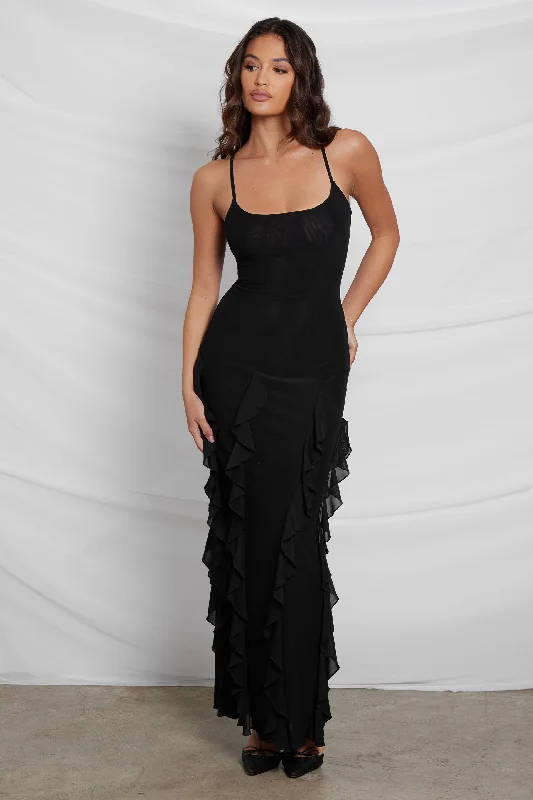 Maxi dresses with tassel accents for a fun and lively touchRodeo Ruffle Mesh Maxi Dress Maxi dresses with tassel accents for a fun and lively touchRodeo Ruffle Mesh Maxi Dress
