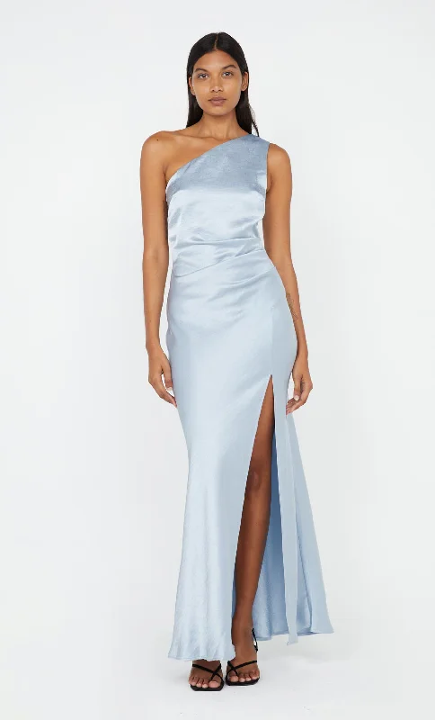 Maxi dresses with a wrap - around style for a customizable fitTHE DREAMER ASYM DRESS - DUSTY BLUE Maxi dresses with a wrap - around style for a customizable fitTHE DREAMER ASYM DRESS - DUSTY BLUE