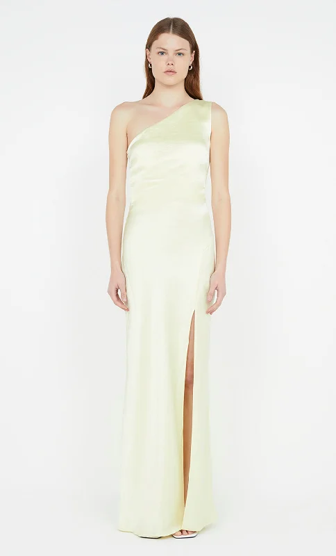 Maxi dresses with a belted empire waist for a more defined and flattering silhouetteTHE DREAMER ASYM DRESS - ICE YELLOW