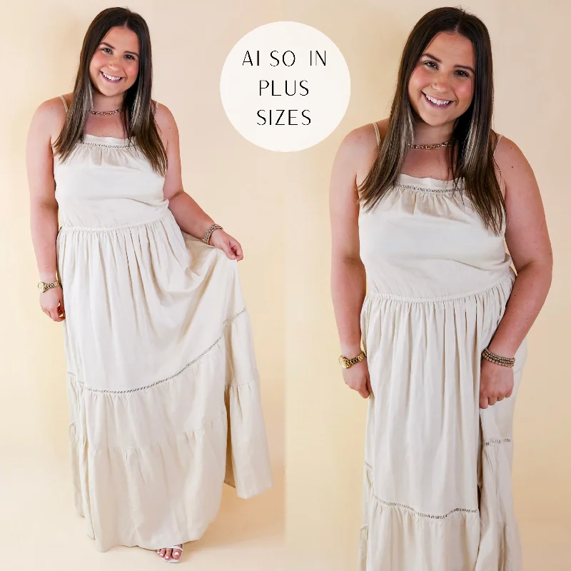 Sheer maxi dresses with lace overlays for a romantic touchTranquil Tides Tiered Maxi Dress in Cream Sheer maxi dresses with lace overlays for a romantic touchTranquil Tides Tiered Maxi Dress in Cream