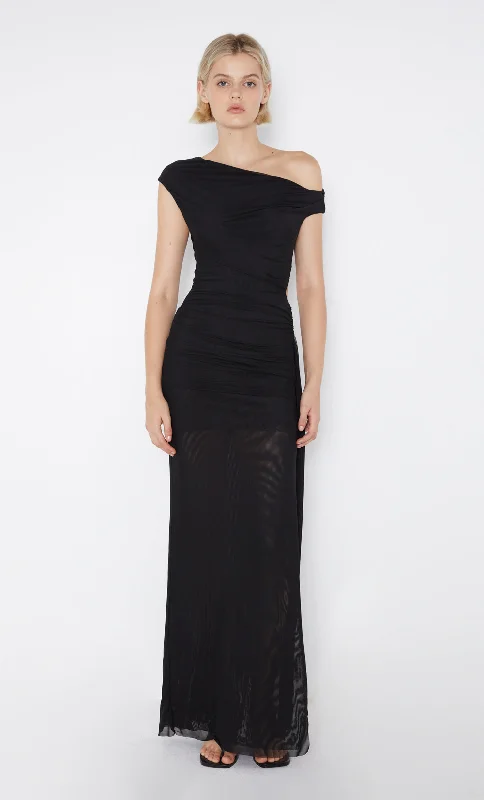 Strapless maxi dresses for a beachside vacationVICTORIA ASYM DRESS - BLACK