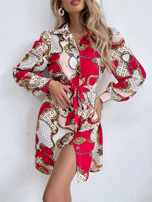 Mini dresses with mesh panels for a sexy and trendy lookKittenAlarm - Chain Print Shirt Dress Mini dresses with mesh panels for a sexy and trendy lookKittenAlarm - Chain Print Shirt Dress
