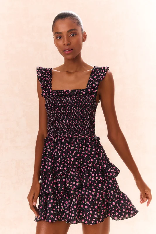 Mini dresses with tiered skirts for added volumeAline Cotton Floral Dress