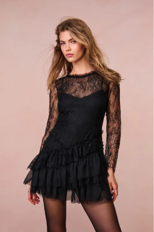 Mini dresses with cold - shoulder designsAmberleigh Lace Mini Dress