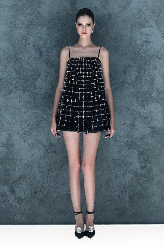 Mini dresses with mesh panels for a sexy and trendy lookCometa Trapezoid Spaghetti Strap Silk Mini Dress Mini dresses with mesh panels for a sexy and trendy lookCometa Trapezoid Spaghetti Strap Silk Mini Dress