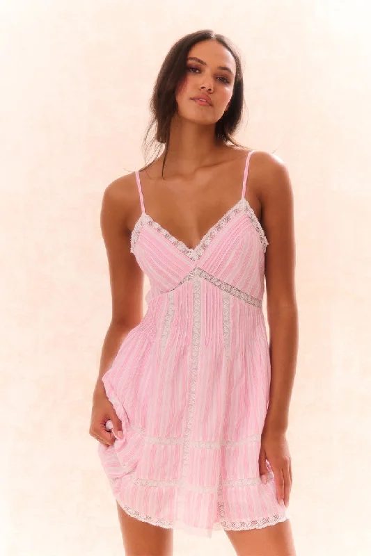Mini dresses with one - shoulder designsDocila Cotton Striped Dress