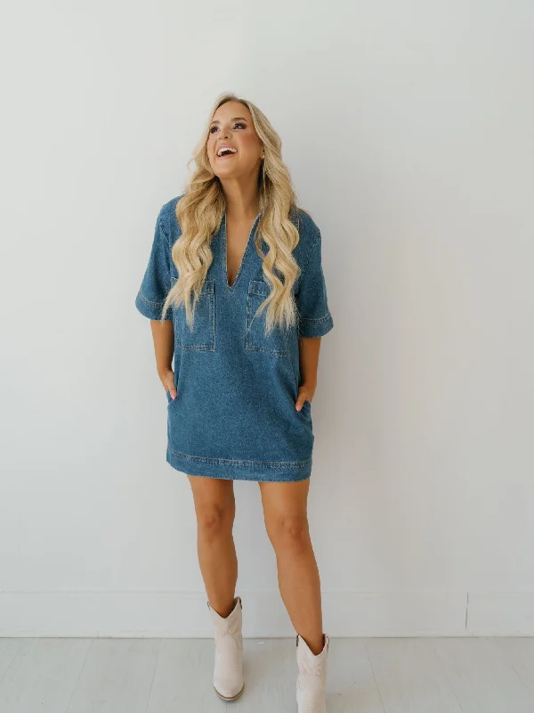 Mini dresses with wrap - around stylesKassidy Denim Dress
